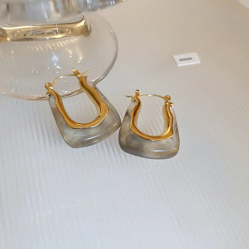 Maelis Amber Hoop Earrings