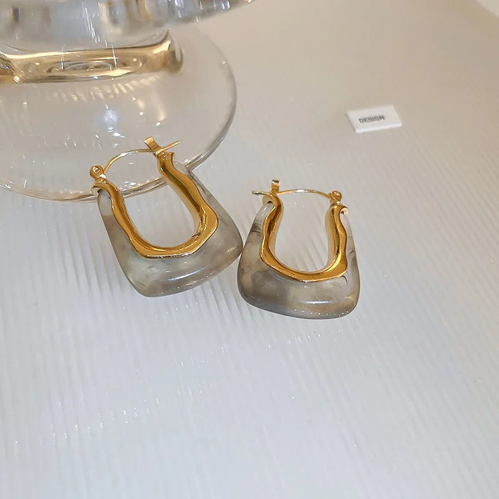 Maelis Amber Hoop Earrings