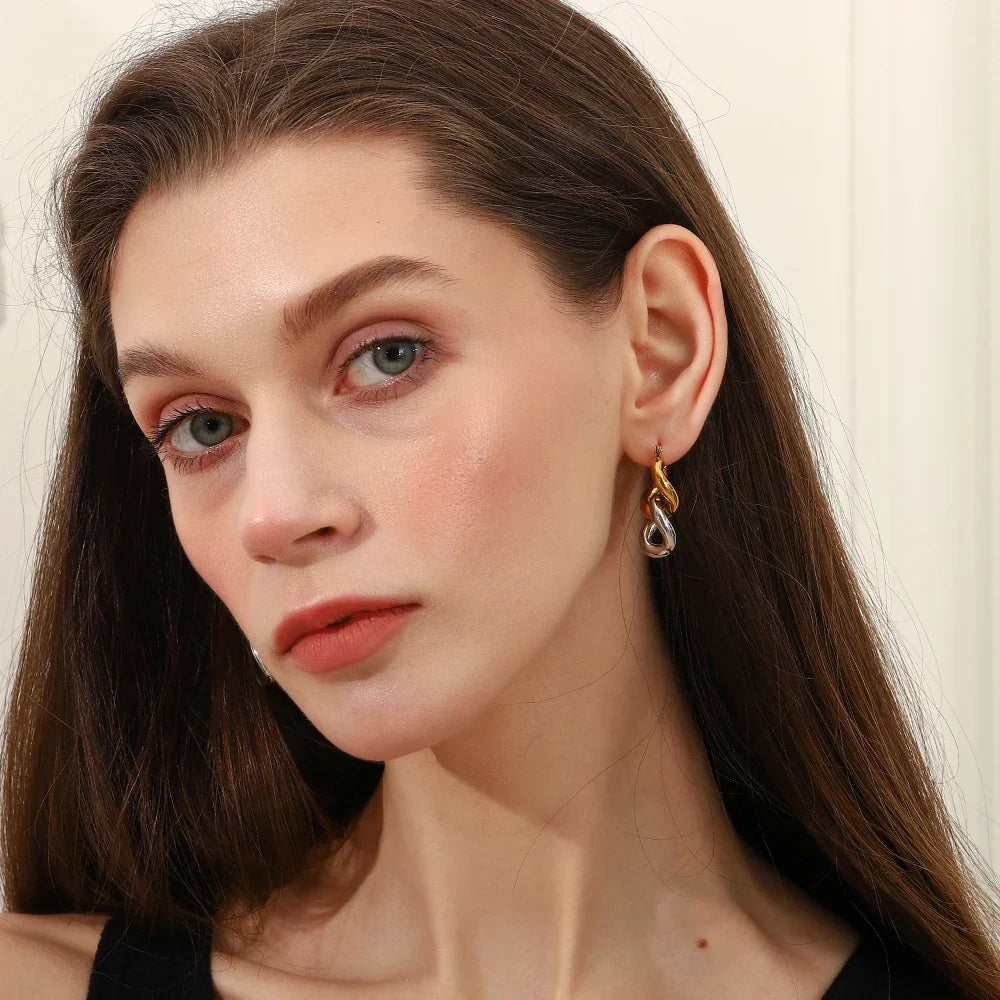 Harmony Dual-Tone Hoop Earrings