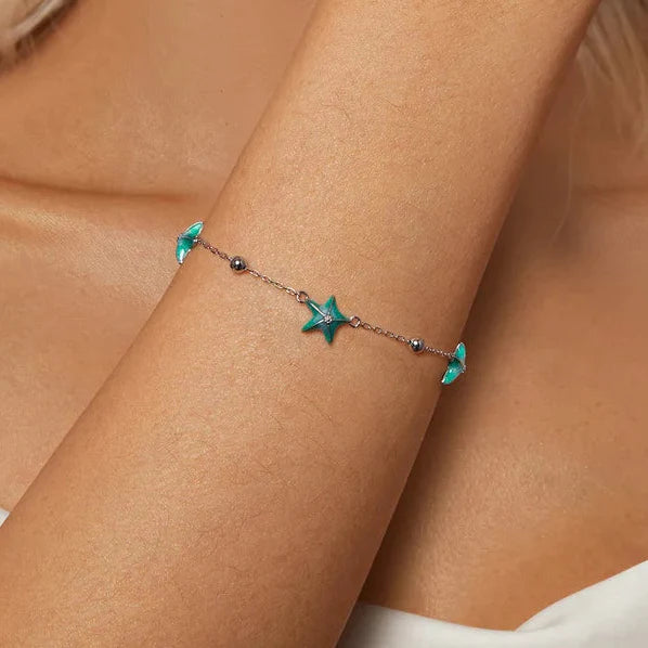 Blue Starfish 925 Sterling Silver Bracelet