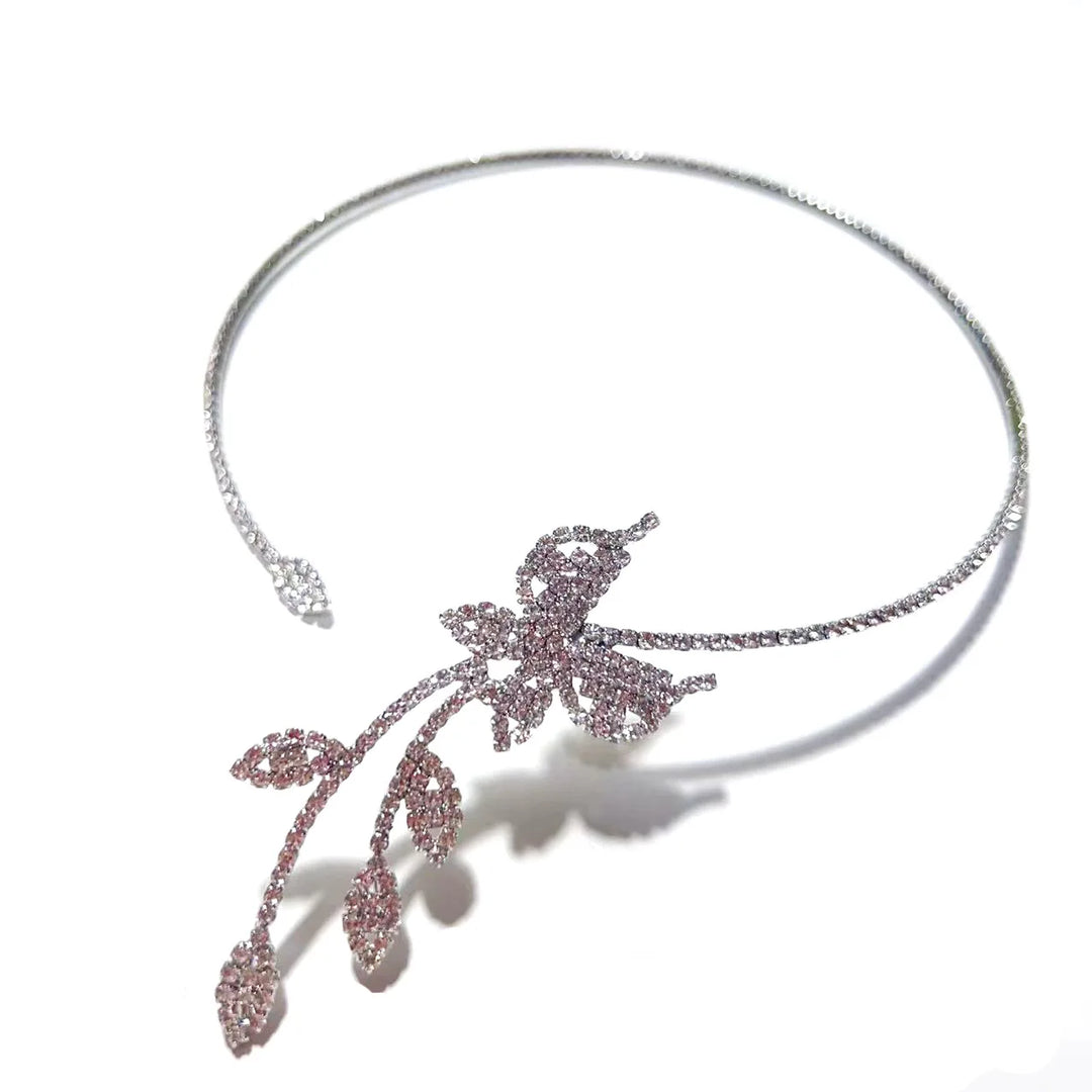 Fashionable rhinestone butterfly open neckline Necklace