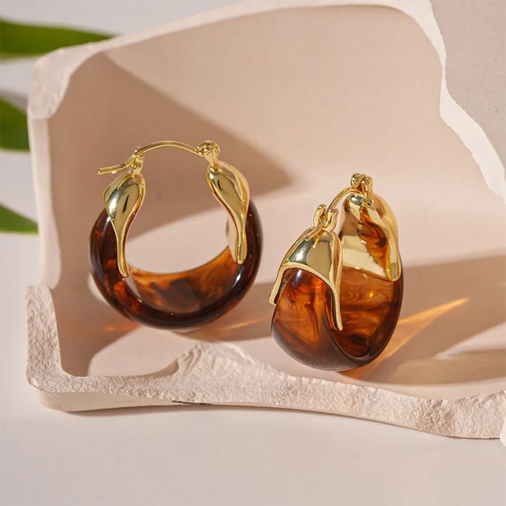 Maelis Amber Hoop Earrings