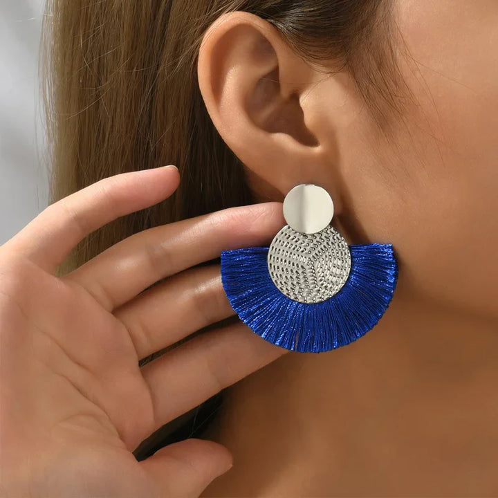 Velora Resort Chic Fan Tassel Earrings