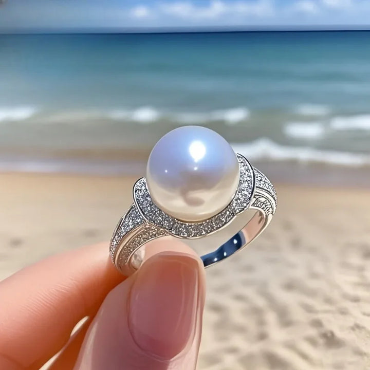 Graceful Pearl Silver Ring