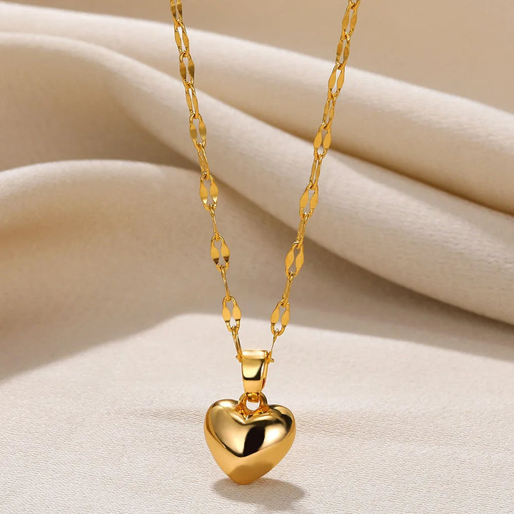 The "Timeless Love" Puffy Heart Necklace