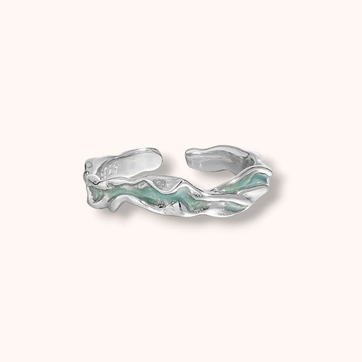 Seafoam Wave 925 Sterling Silver Ring