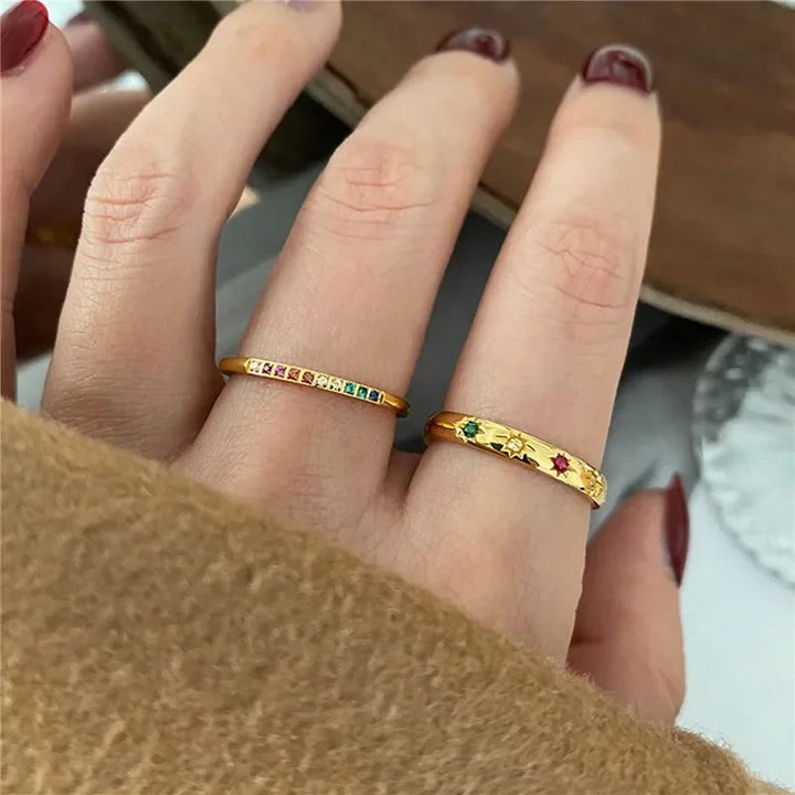 Rainbow Glow Zircon Ring