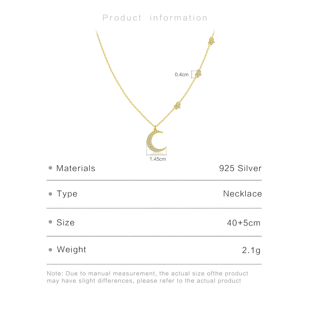 Moonlit Sparkle 925 Sterling Silver Necklace