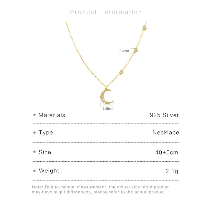 Moonlit Sparkle 925 Sterling Silver Necklace