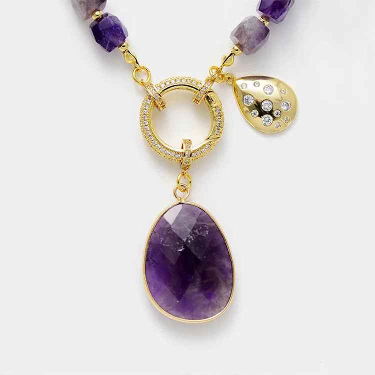 Amethyst Pavé Statement Necklace