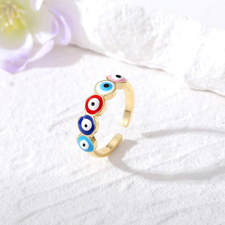 Adjustable Evil Eye Rings