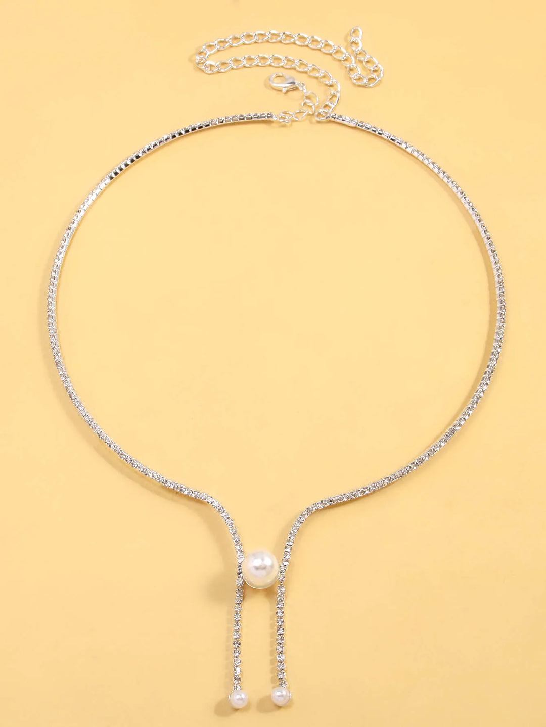 Heavy-duty rhinestone open choker Nacklace