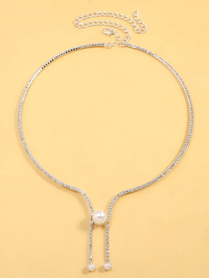 Heavy-duty rhinestone open choker Nacklace