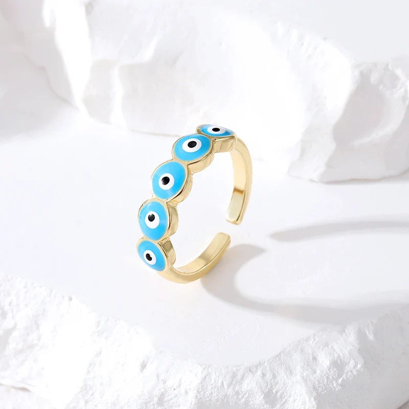 Adjustable Evil Eye Rings