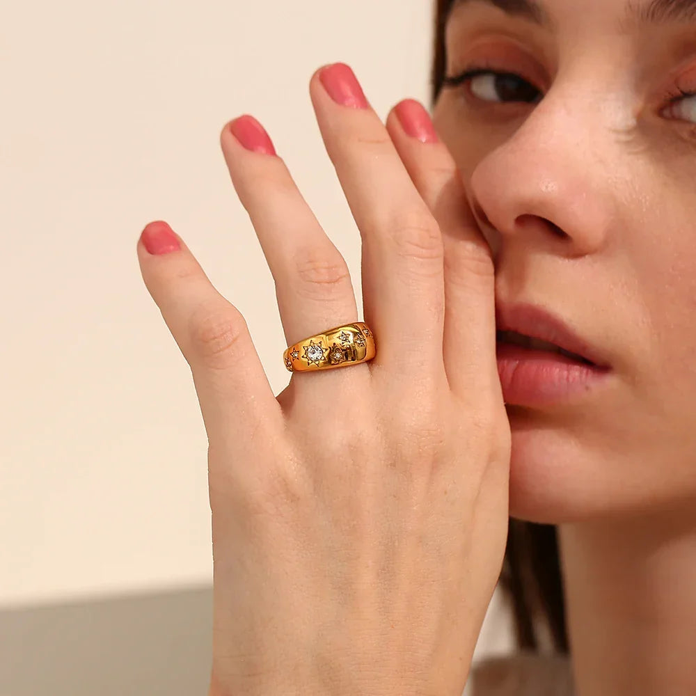 Cosmic Carvings Tapered Ring