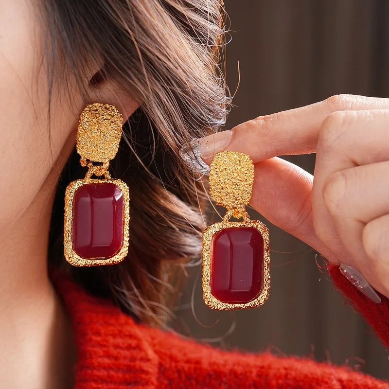 Aurelia Garnet Drop Earrings