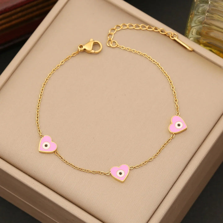 Evil Eye Heart Bracelet
