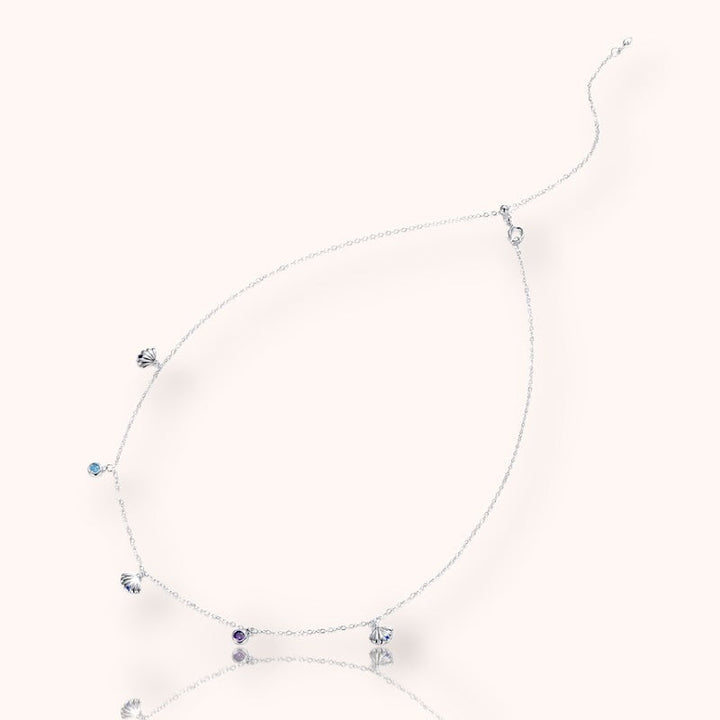 Seashell Love 925 Sterling Silver Necklace – Pavé CZ Ocean Charm
