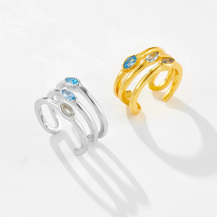 Aqua Twist 925 Sterling Silver Ear Cuff