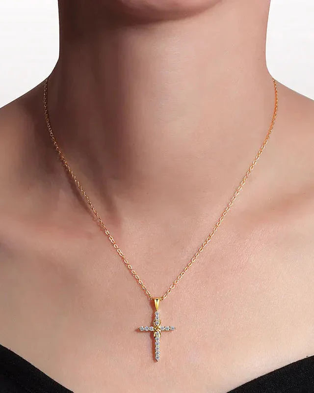 Infinite Faith Necklace with Cross (Gold Plated)