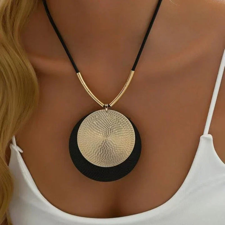 Orvella Bohemian Layered Circle Statement Necklace