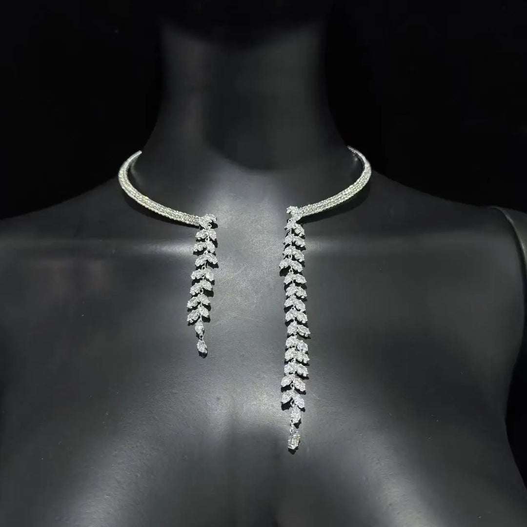 New Leaf Tassel Collar chain necklace for women