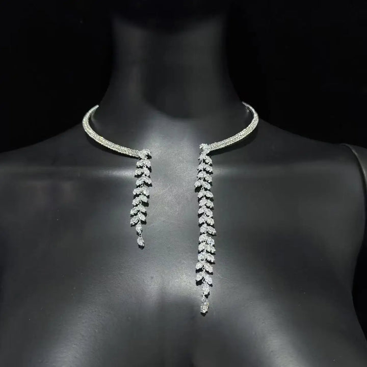 New Leaf Tassel Collar chain necklace for women