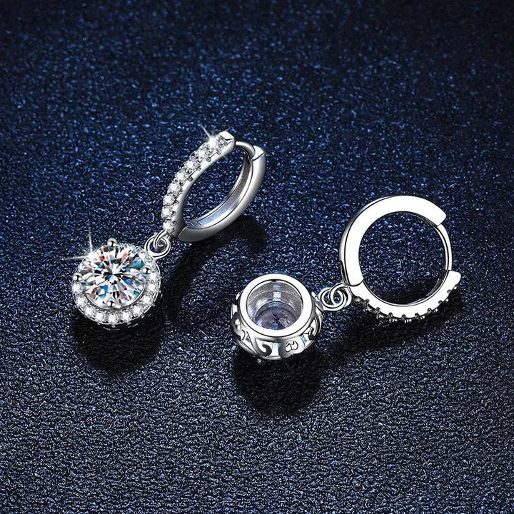 1 Carat Moissanite Earrings in Sterling Silver