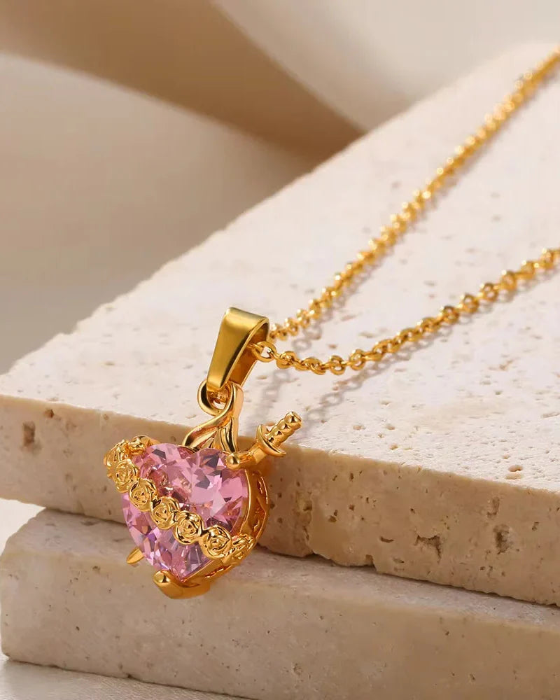Immaculate Heart of Mary Necklace (Gold Plated)