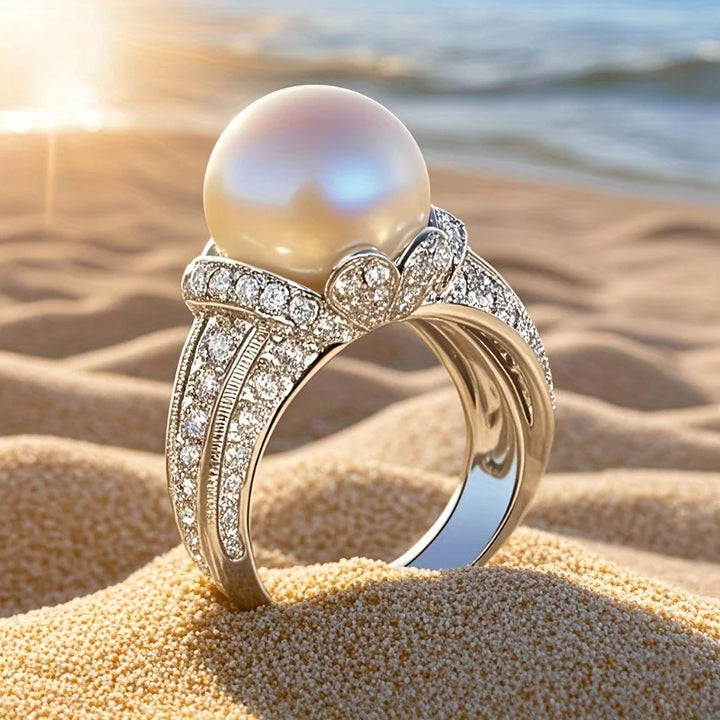 Graceful Pearl Silver Ring