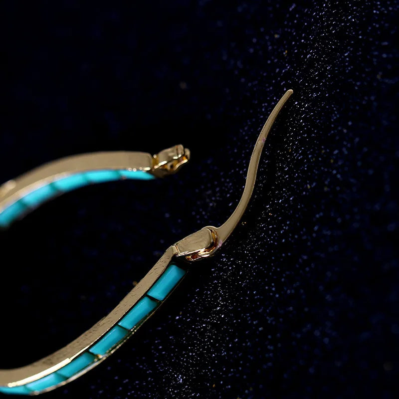 Zareya Turquoise Inlay Hoops