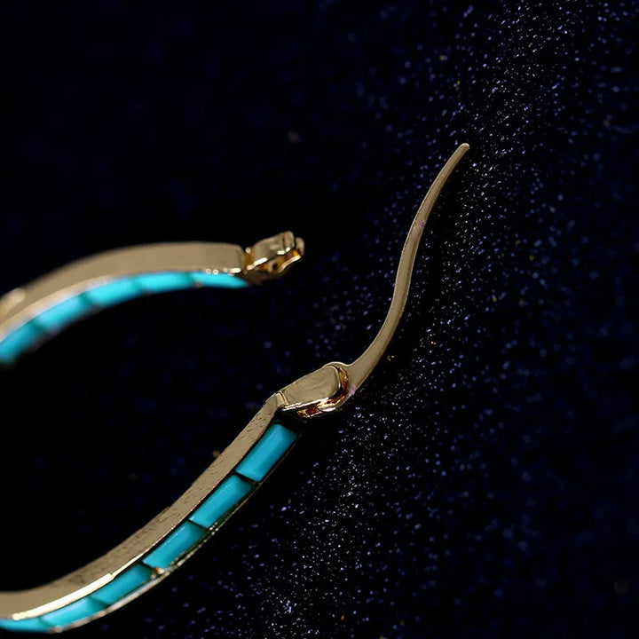 Zareya Turquoise Inlay Hoops