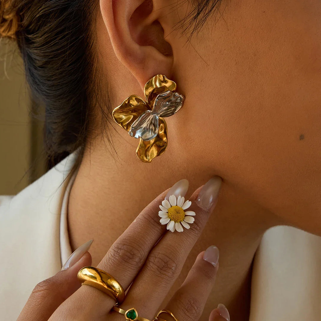 Royal Rose 18k Gold-Plated Earrings