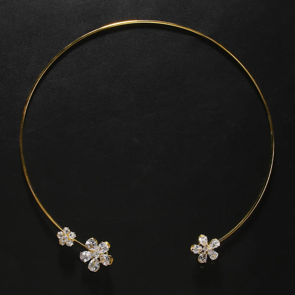 Stonefans Fashion Crystal Flower Collar Necklace