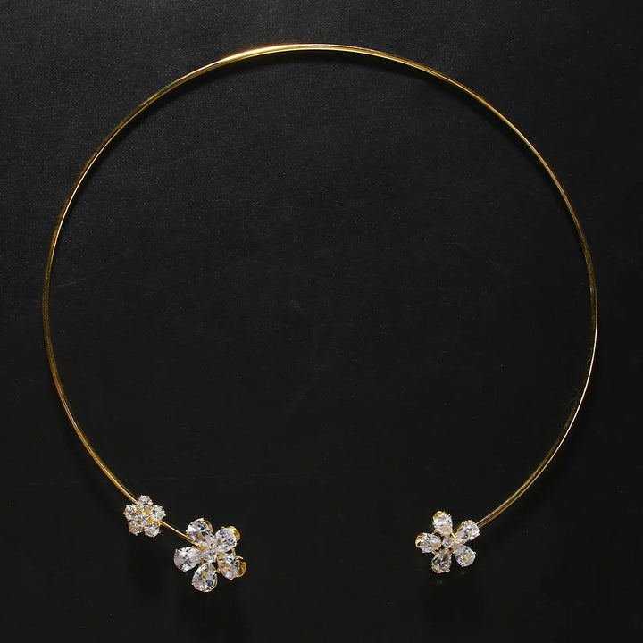 Stonefans Fashion Crystal Flower Collar Necklace
