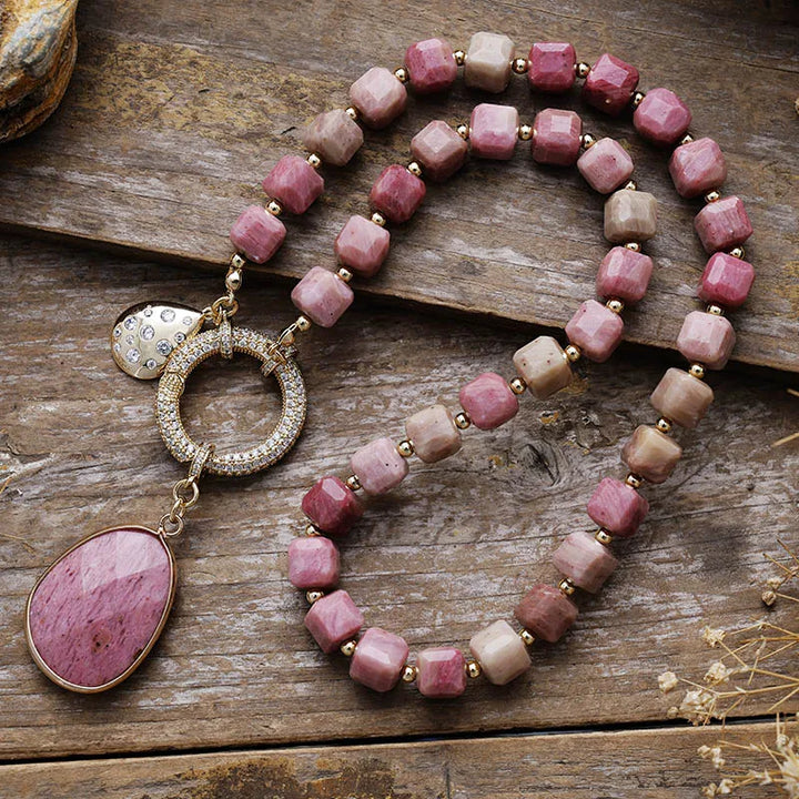 Rhodonite Pavé Statement Necklace