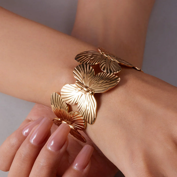 Azmira Sculpted Floral Cuff Bracelet