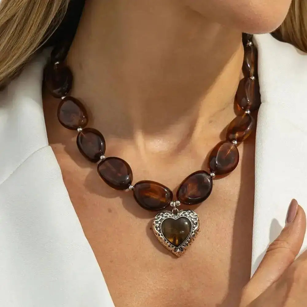 Sophisticated Medallion Heart Necklace