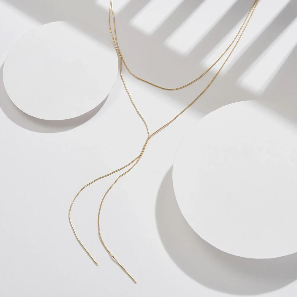 Minimal Y Drop Necklace – 925 Sterling Silver