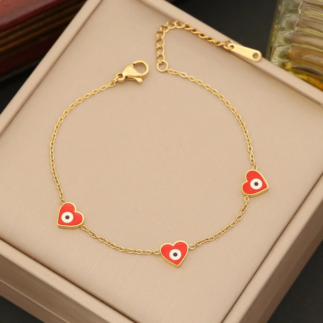Evil Eye Heart Bracelet