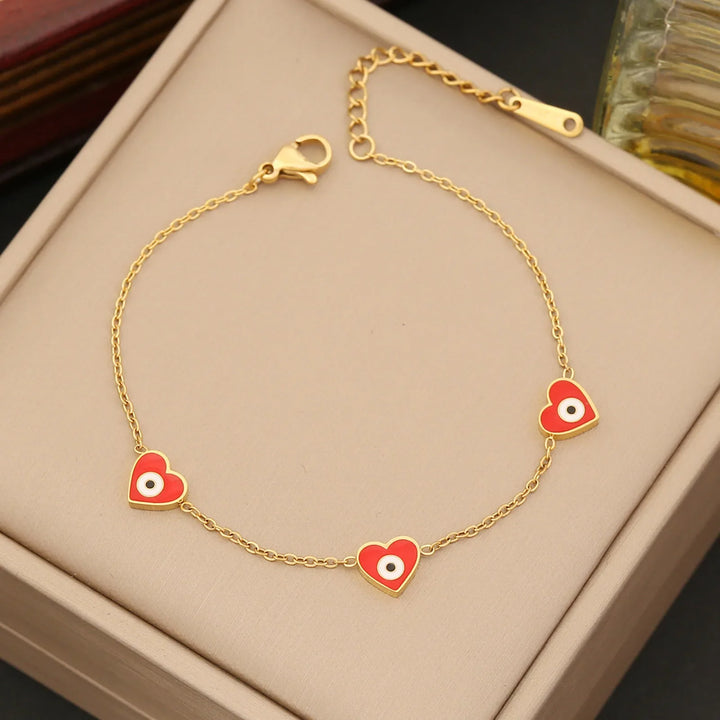 Evil Eye Heart Bracelet
