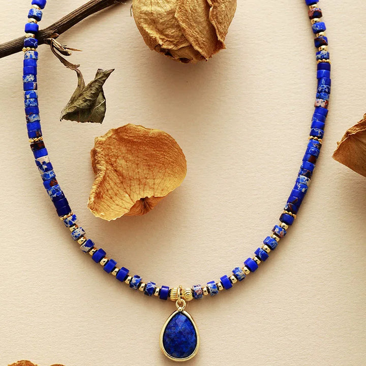 Aluka Gemstone Choker Necklace – Lapis Lazuli