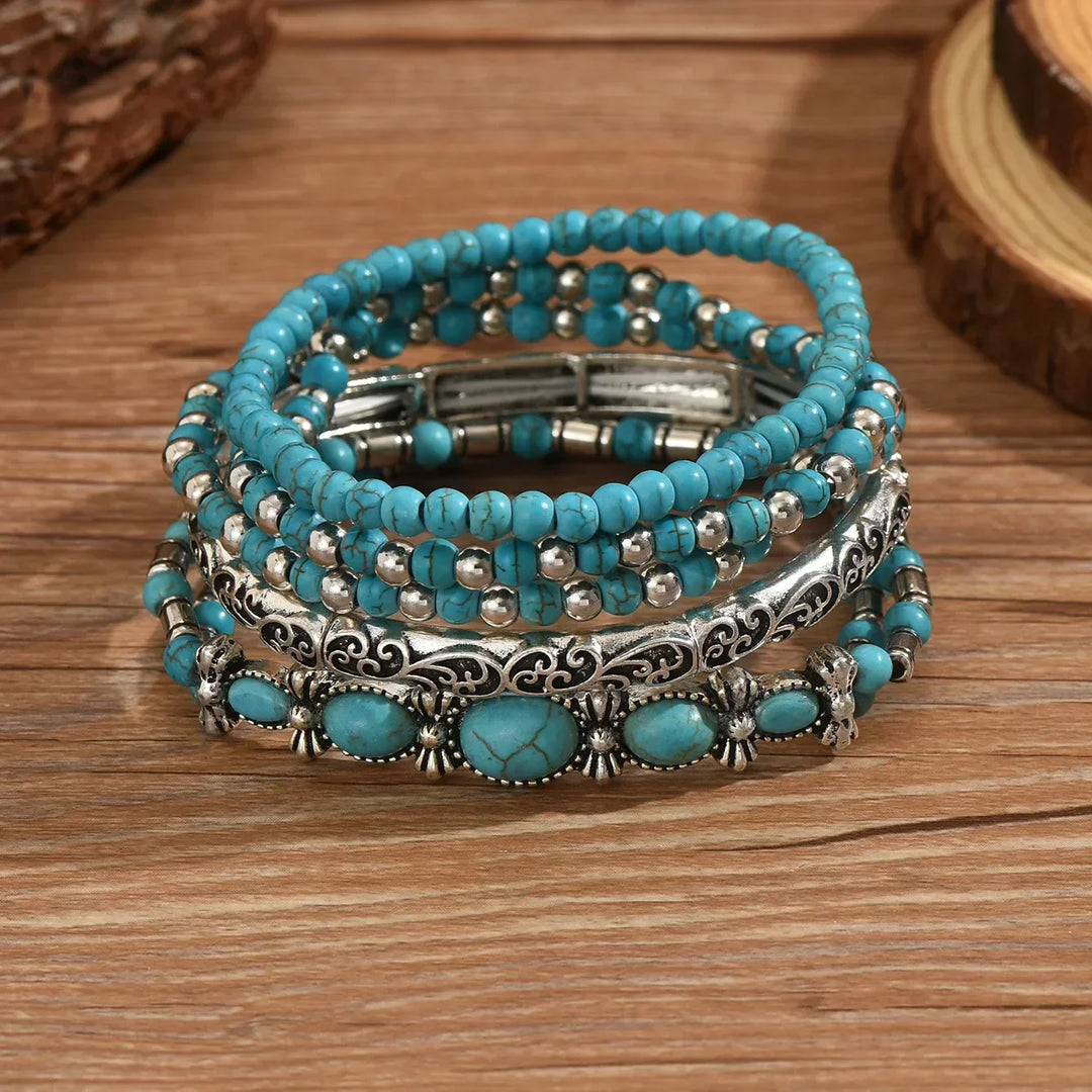 Bohemian | Turquoise Beaded Bracelet Set