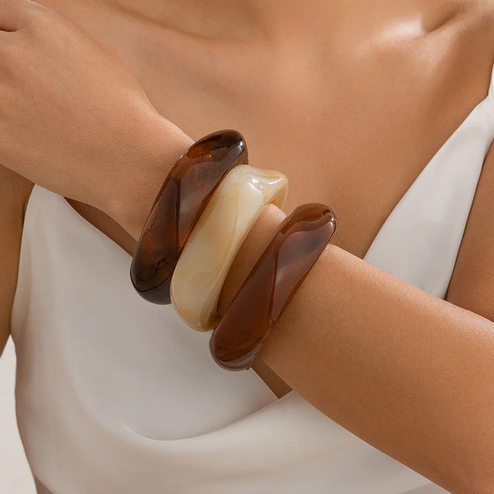 Marcelli Cocoa Curve Bracelets
