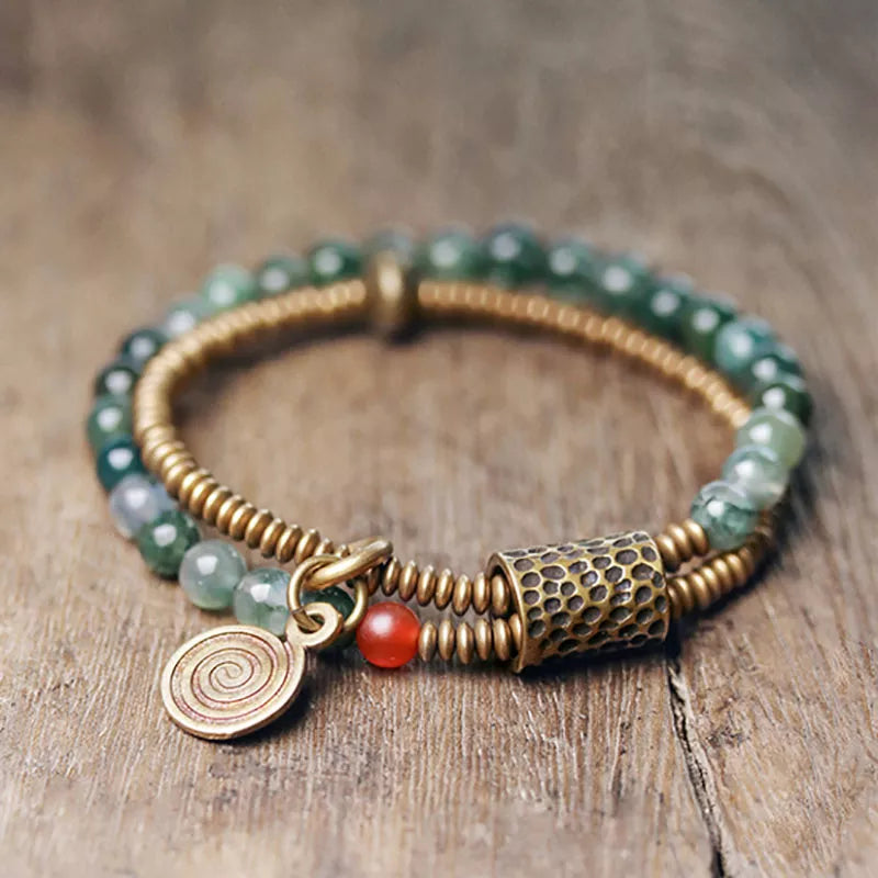 Joron | Green Moss Agate & Copper Bracelet