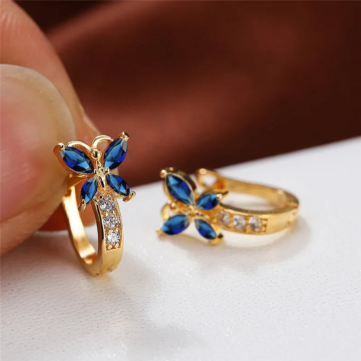 CRYSTAL BUTTERFLY HOOPS
