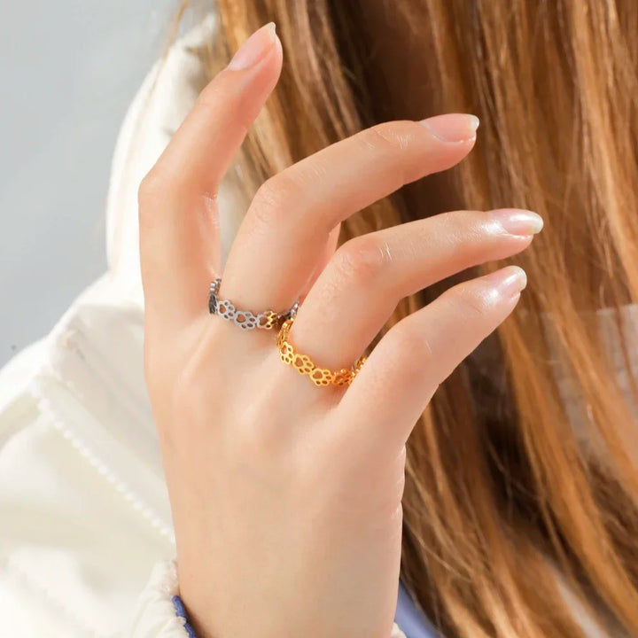 Adjustable Paw Print Ring â€“ Made of Stainless Steel