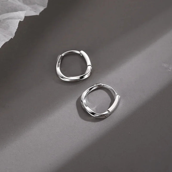 Round Inlay Earrings in Sterling Silver