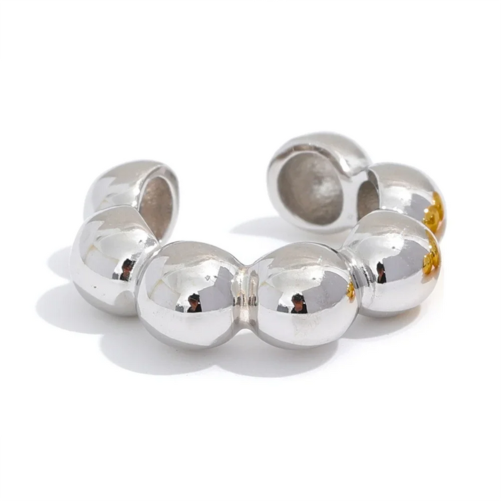 Glossy Bead 925 Silver Ear Cuff