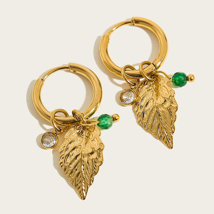 Elaris Jade Charm Hoops